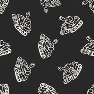 Doodle Tank seamless pattern background N2