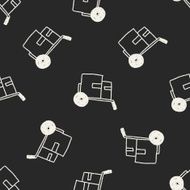Doodle carts seamless pattern background N2