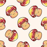 mushroom cartoon seamless pattern background