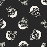 Doodle Doctor seamless pattern background N2