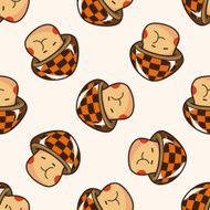 mushroom cartoon seamless pattern background N4