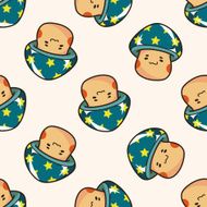 mushroom cartoon seamless pattern background N5