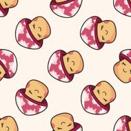 mushroom cartoon seamless pattern background N7