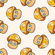 mushroom cartoon seamless pattern background N8