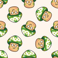 mushroom cartoon seamless pattern background N9