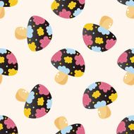 mushroom cartoon seamless pattern background N12