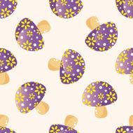 mushroom cartoon seamless pattern background N16