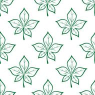 Green leaves square seamless pattern