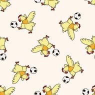 Animals play football cartoon seamless pattern background N9
