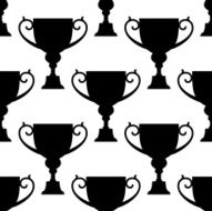 Trophy cup silhouettes seamless pattern