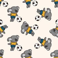 Animals play football cartoon seamless pattern background N15