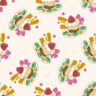 decorating cake icon 10 cartoon seamless pattern background