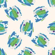 decorating cake icon 10 cartoon seamless pattern background N3