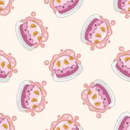 decorating cake icon 10 cartoon seamless pattern background N4