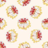 decorating cake icon 10 cartoon seamless pattern background N5