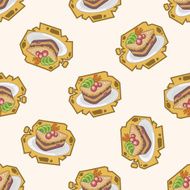 decorating cake icon 10 cartoon seamless pattern background N10