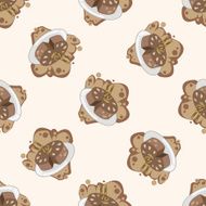 decorating cake icon 10 cartoon seamless pattern background N11