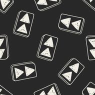 Doodle Fast Forward seamless pattern background N2