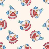 circus clown cartoon seamless pattern background N15