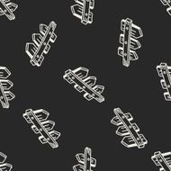 Doodle Fences seamless pattern background N2