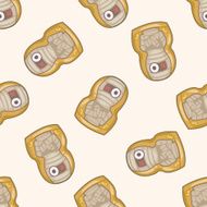 Matryoshka Russian traditional wooden doll cartoon seamless pattern background N60