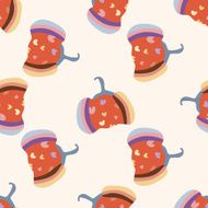 style pumpkin cartoon seamless pattern background N8