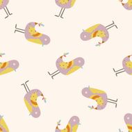 bird cartoon seamless pattern background N36
