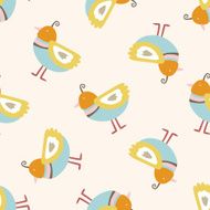 bird cartoon seamless pattern background N37