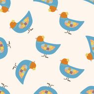 bird cartoon seamless pattern background N39