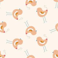 bird cartoon seamless pattern background N40