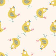 bird cartoon seamless pattern background N45