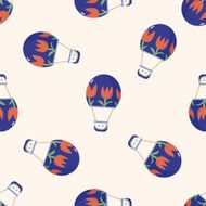 style hot air ballon cartoon seamless pattern background N26