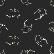doodle birthday bird seamless pattern background N2