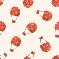 style hot air ballon cartoon seamless pattern background N32