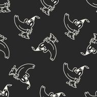 doodle birthday crocodile seamless pattern background N2