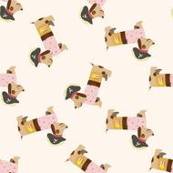 animal dog cartoon seamless pattern background N26