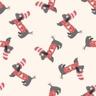 animal dog cartoon seamless pattern background N28