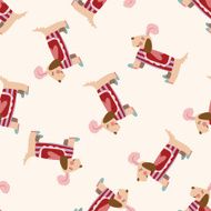 animal dog cartoon seamless pattern background N31