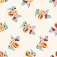 animal dog cartoon seamless pattern background N33