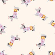 animal dog cartoon seamless pattern background N34