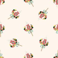 flower cartoon seamless pattern background N33