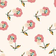 flower cartoon seamless pattern background N36