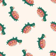 animal turtle cartoon seamless pattern background N14