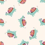 animal turtle cartoon seamless pattern background N19