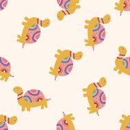 animal turtle cartoon seamless pattern background N20