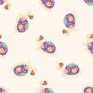 animal turtle cartoon seamless pattern background N21