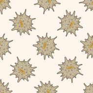 sea animal urchin cartoon seamless pattern background