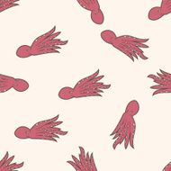 sea animal octopus cartoon seamless pattern background