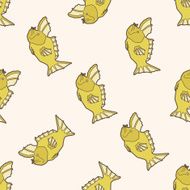 sea animal fish cartoon seamless pattern background