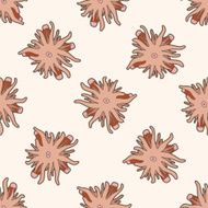sea animal coral cartoon seamless pattern background